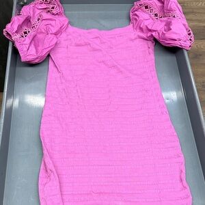 Betsey Johnson Pink Puff Sleeve Dress